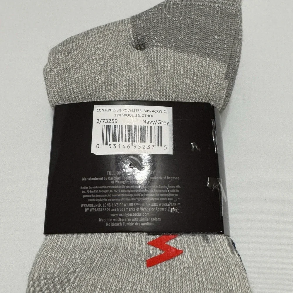 WRANGLER Mens Socks Crew ATG All Terrain Gear Boot Wool 2 Pair Shoe Size 9-13‎